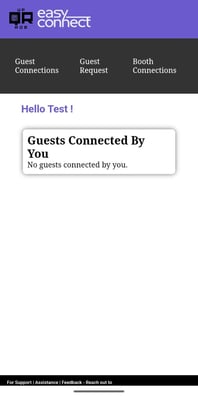 EasyConnect dashboard interface – track guest networking connections at business events with upQRade